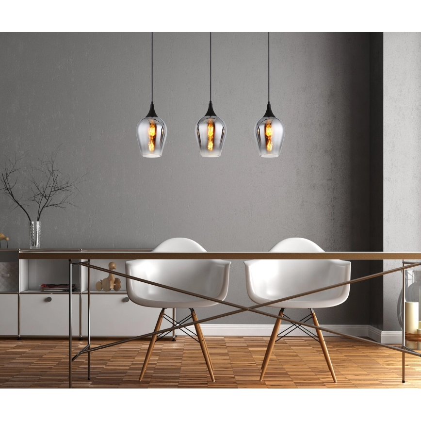 Globo - Kattokruunu johdossa 3xE27/60W/230V