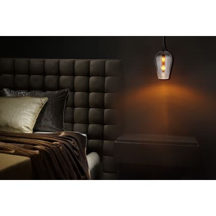 Globo - Kattokruunu johdossa 1xE27/60W/230V halkaisija 18 cm musta