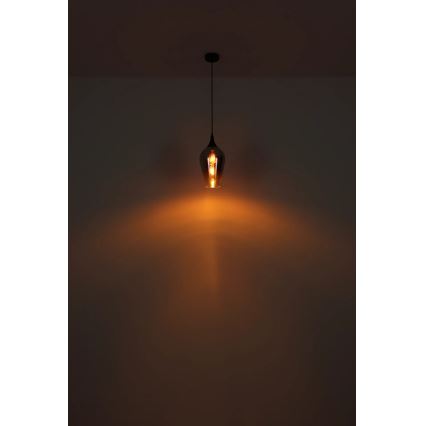 Globo - Kattokruunu johdossa 1xE27/60W/230V halkaisija 18 cm musta