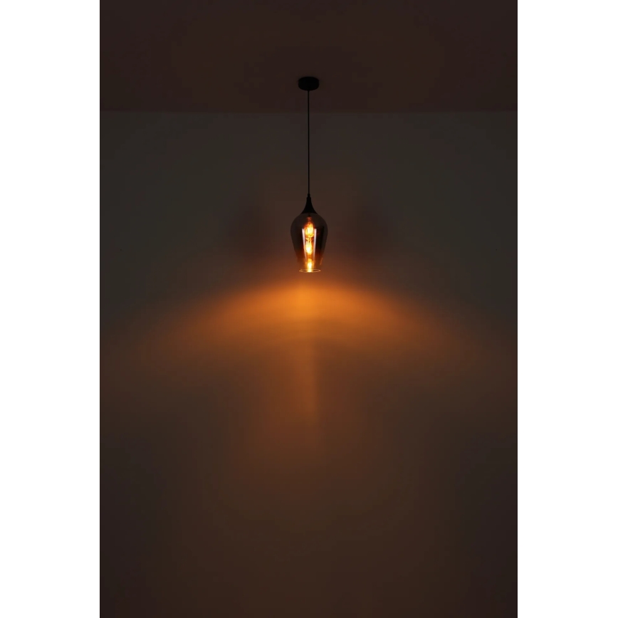 Globo - Kattokruunu johdossa 1xE27/60W/230V halkaisija 18 cm musta