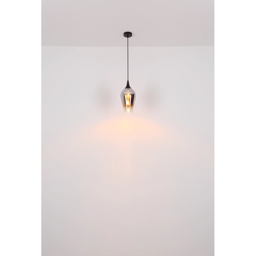 Globo - Kattokruunu johdossa 1xE27/60W/230V halkaisija 18 cm musta