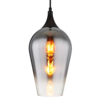 Globo - Kattokruunu johdossa 1xE27/60W/230V halkaisija 18 cm musta