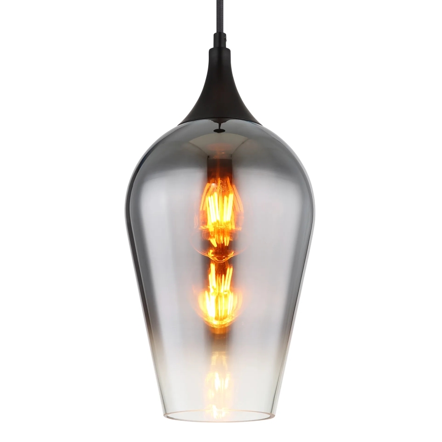 Globo - Kattokruunu johdossa 1xE27/60W/230V halkaisija 18 cm musta