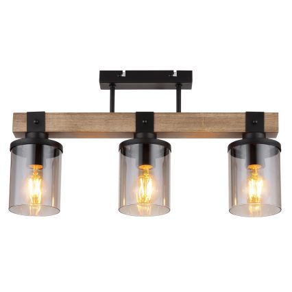 Globo - Kiinteä kattokruunu 3xE27/60W/230V tammi