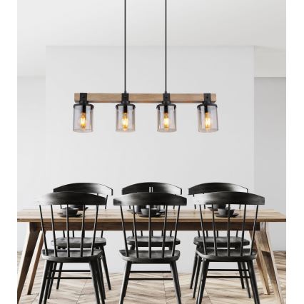 Globo - Kattokruunu johdossa 4xE27/60W/230V tammi