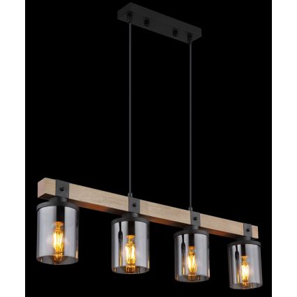 Globo - Kattokruunu johdossa 4xE27/60W/230V tammi