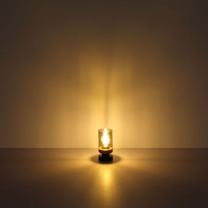 Globo - Pöytävalaisin 1xE27/40W/230V metalli/puu