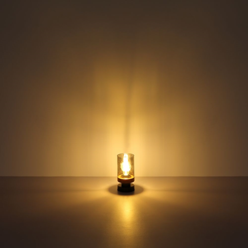 Globo - Pöytävalaisin 1xE27/40W/230V metalli/puu