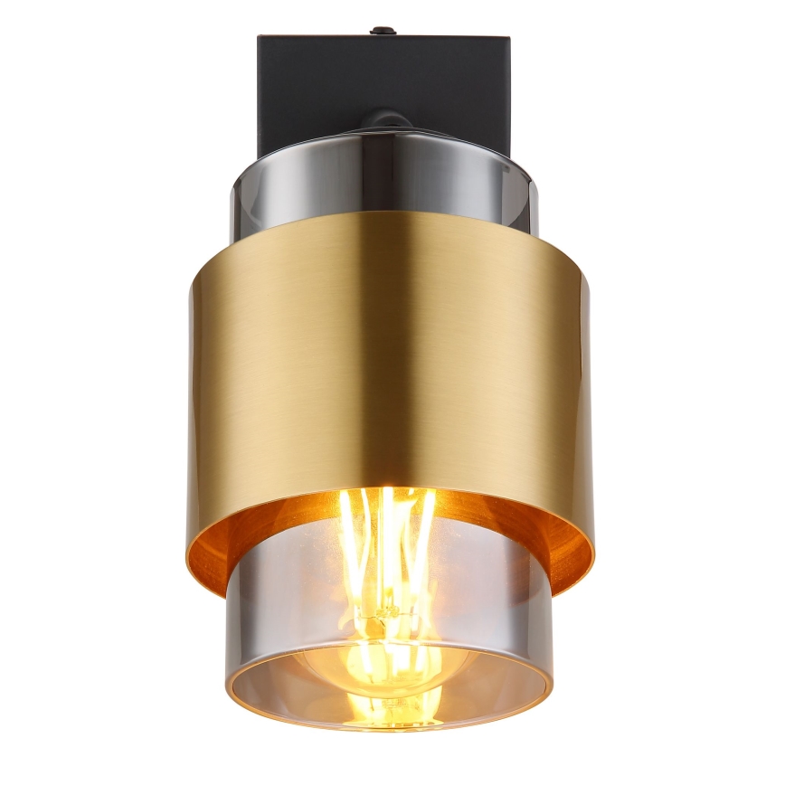 Globo - Seinäkohdevalo 1xE27/40W/230V musta/messinki