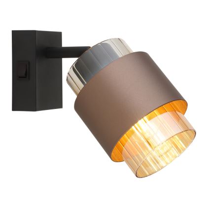 Globo - Suunnattava seinävalaisin 1xE27/40W/230V musta/pronssi