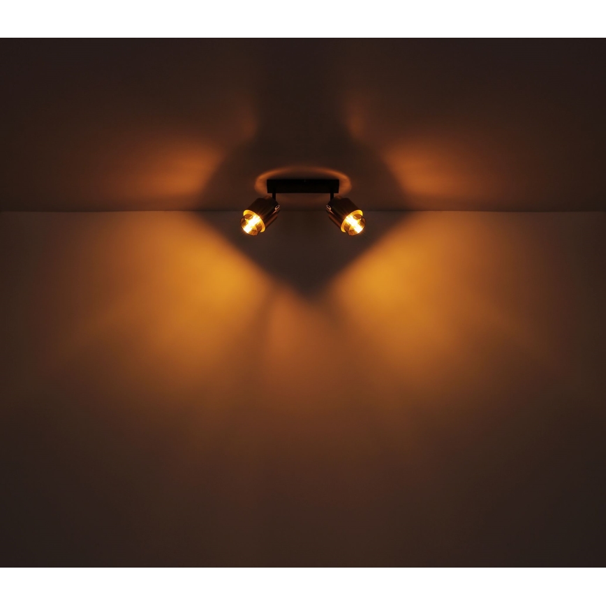 Globo - Kohdevalo 2xE27/40W/230V musta/messinki