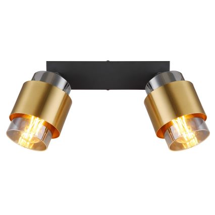 Globo - Kohdevalo 2xE27/40W/230V musta/messinki