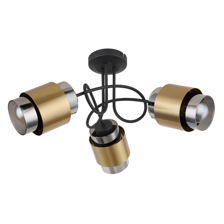 Globo - Kiinteä kattokruunu 3xE27/40W/230V musta/messinki