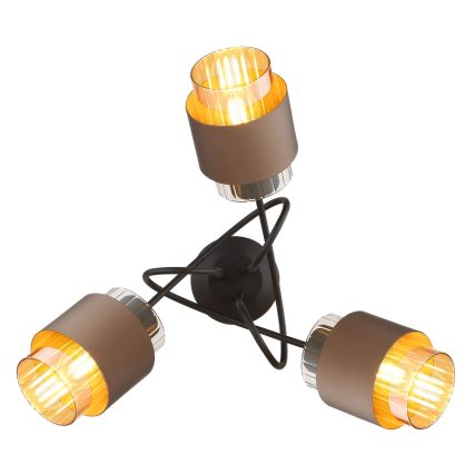 Globo - Pinta-asennettava kattokruunu 3xE27/40W/230V musta/pronssi
