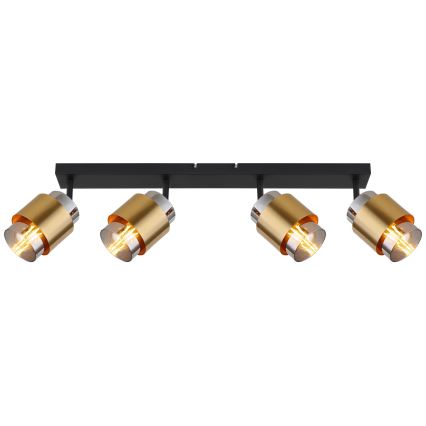 Globo - Kohdevalo 4xE27/40W/230V musta/messinki