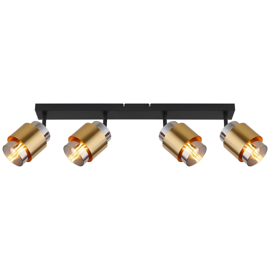 Globo - Kohdevalo 4xE27/40W/230V musta/messinki