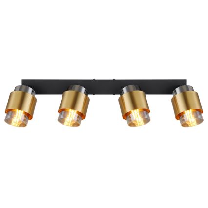 Globo - Kohdevalo 4xE27/40W/230V musta/messinki