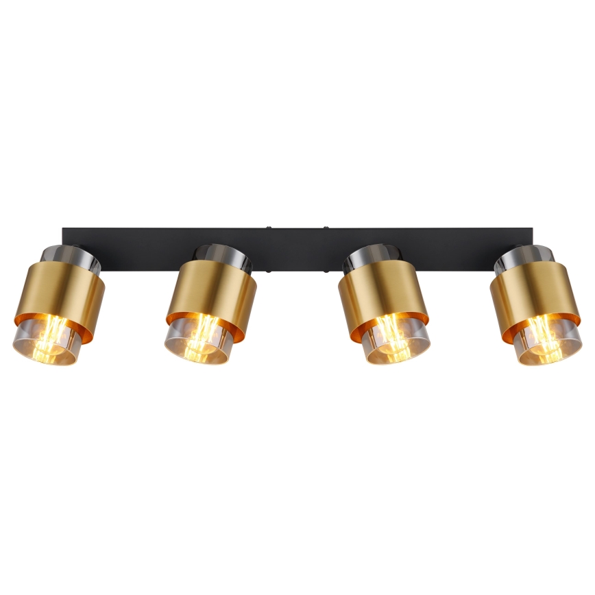 Globo - Kohdevalo 4xE27/40W/230V musta/messinki