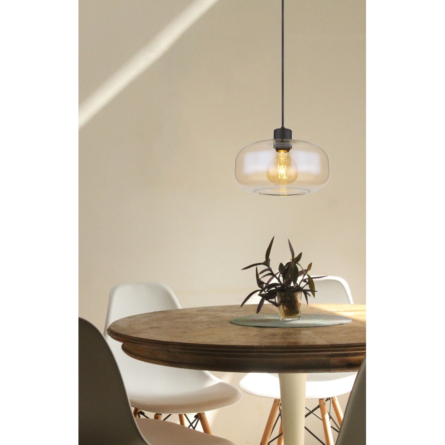 Globo - Kattokruunu johdossa 1xE27/40W/230V halkaisija 28 cm läpinäkyvä