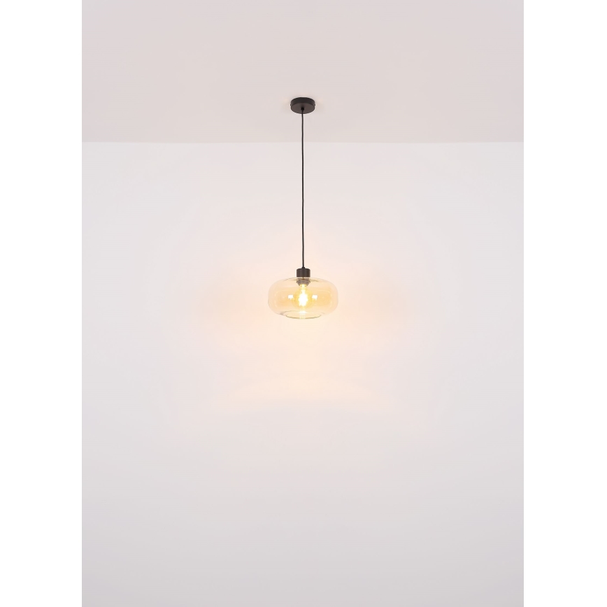 Globo - Kattokruunu johdossa 1xE27/40W/230V halkaisija 28 cm läpinäkyvä