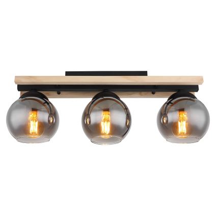 Globo - Kiinteä kattokruunu 3xE27/25W/230V mänty