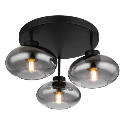 Globo - Pintakiinnitteinen kattovalaisin 3xE27ILLU/40W/230V musta