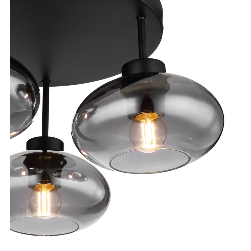 Globo - Pintakiinnitteinen kattovalaisin 3xE27ILLU/40W/230V musta