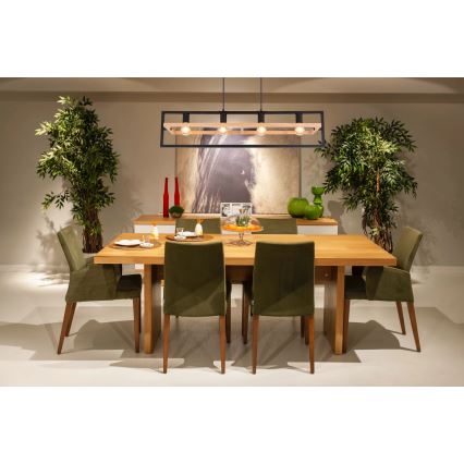 Globo 15575-4H - ERICA-riippuvalaisin vaijerilla, 4xE27/40W/230V, musta/beige