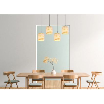 Globo 15580-4H - Kattokruunu johdossa ENGELBERT 4xE27/40W/230V