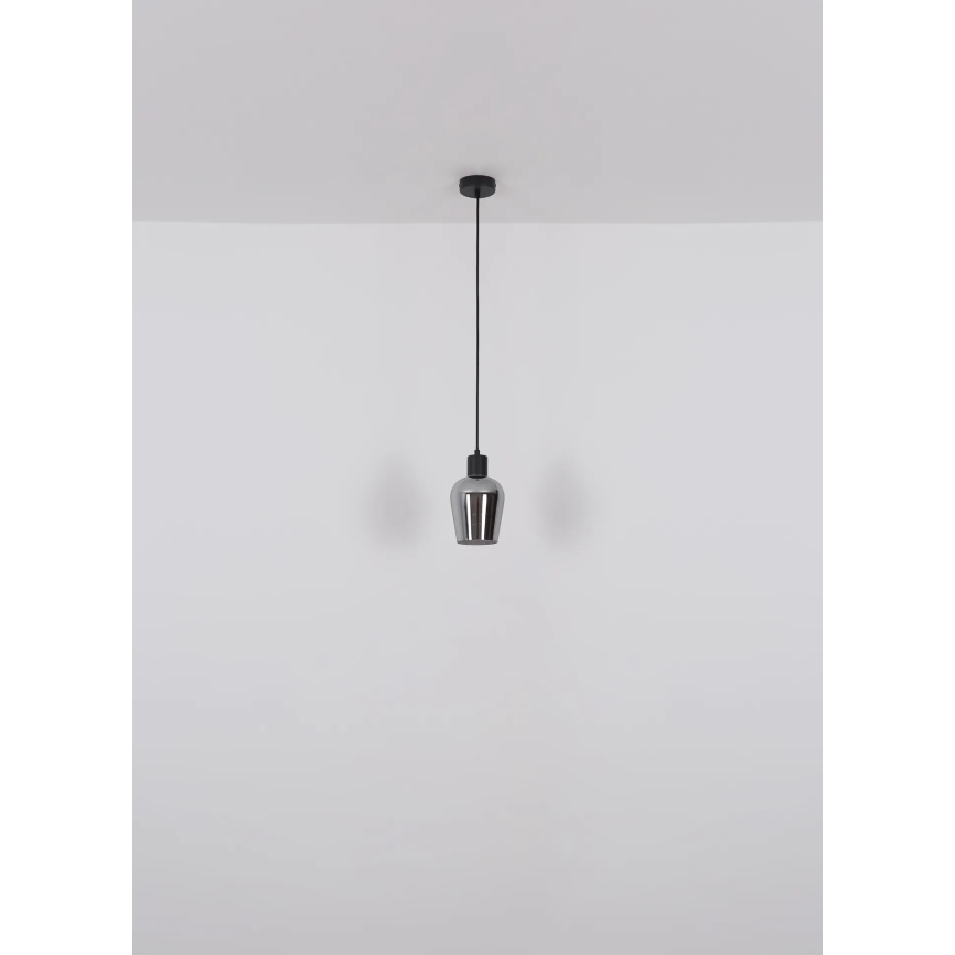 Globo - Kattokruunu johdossa 1xE27/40W/230V halkaisija 13,5 cm musta