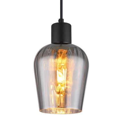 Globo - Kattokruunu johdossa 1xE27/40W/230V halkaisija 13,5 cm musta