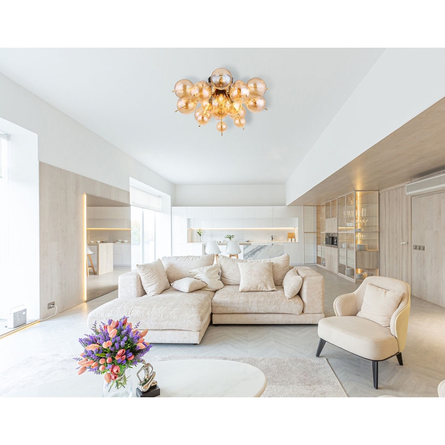 Globo - Kiinteä kattokruunu 3xE14/25W/230V halkaisija 55 cm kulta