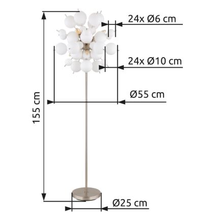 Globo - Lattialamppu 6xE14/25W/230V valkoinen