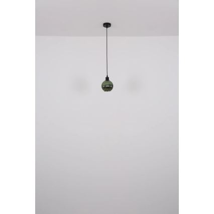 Globo - Kattokruunu johdossa 1xE27/25W/230V halkaisija 15 cm vihreä