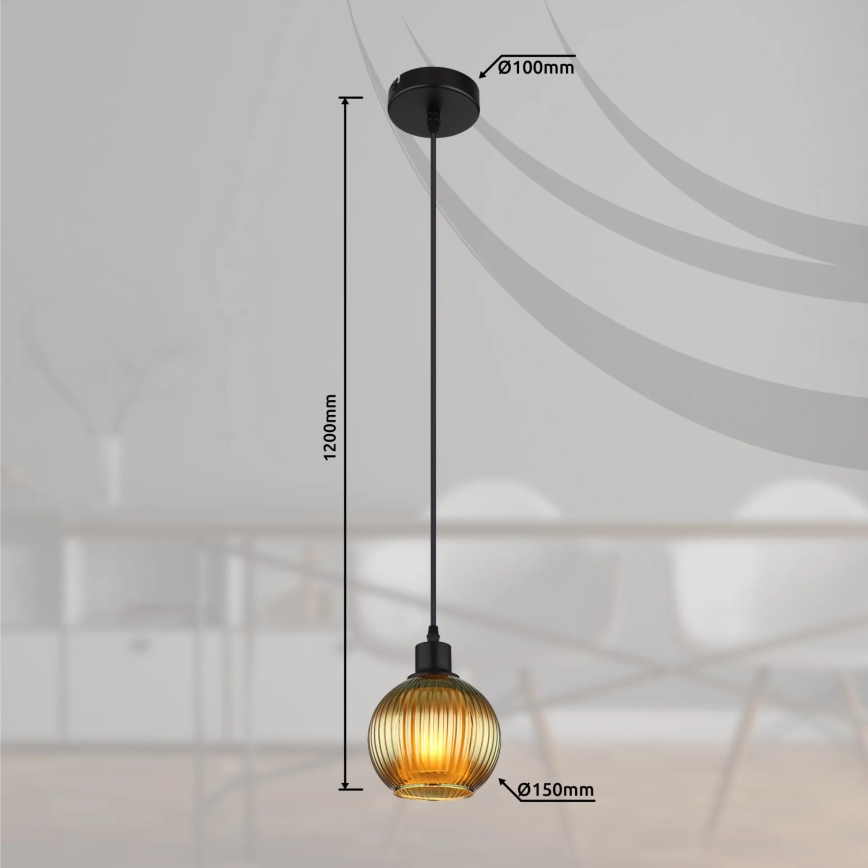 Globo - Kattokruunu johdossa 1xE27/25W/230V halkaisija 15 cm vihreä