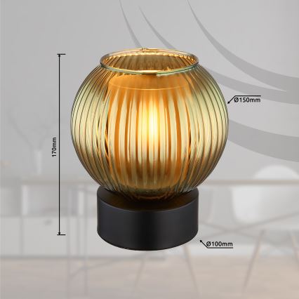 Globo - Pöytävalaisin 1xE27/25W/230V halkaisija 15 cm vihreä