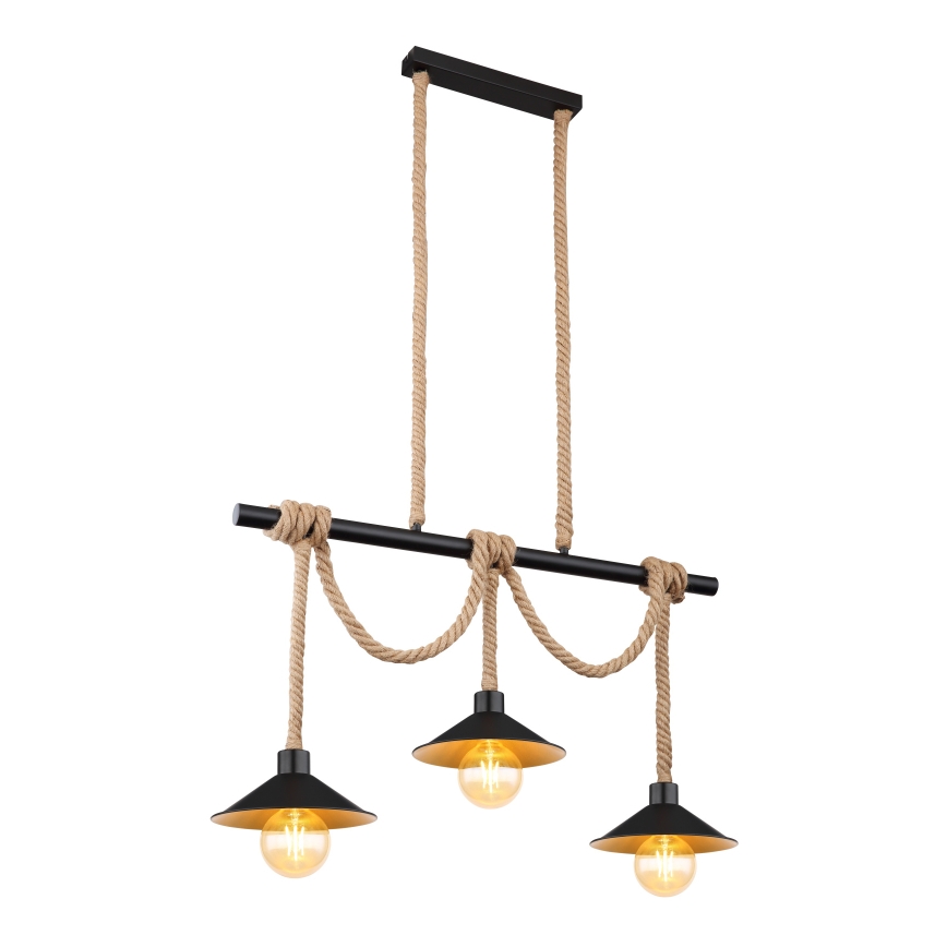 Globo 15690-3H - DIANA-riippuvalaisin johdolla 3xE27/60W/230V musta