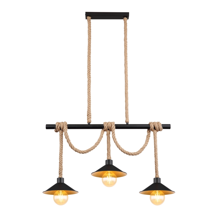 Globo 15690-3H - DIANA-riippuvalaisin johdolla 3xE27/60W/230V musta