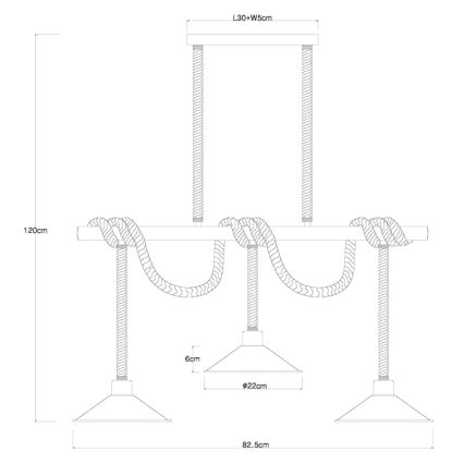 Globo 15690-3H - DIANA-riippuvalaisin johdolla 3xE27/60W/230V musta