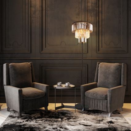 Globo - Lattialamppu 3xE27/40W/230V halkaisija 40 cm musta