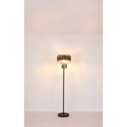 Globo - Lattialamppu 3xE27/40W/230V halkaisija 40 cm musta