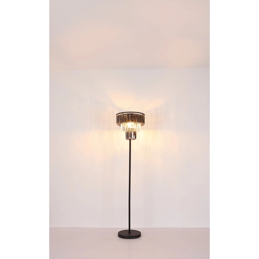 Globo - Lattialamppu 3xE27/40W/230V halkaisija 40 cm musta