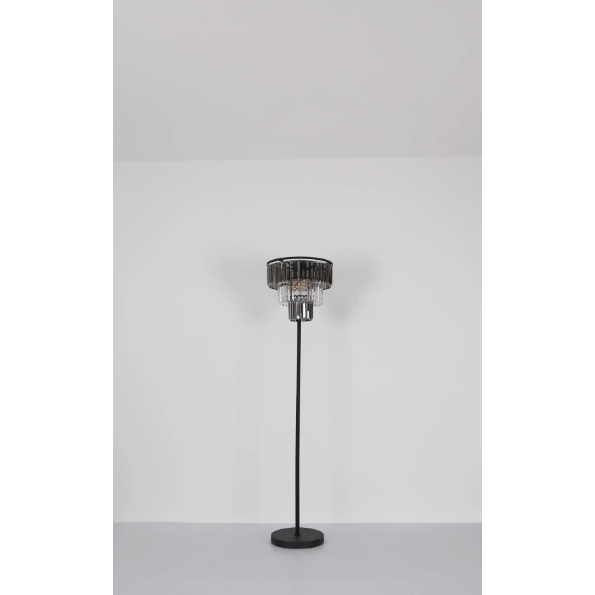 Globo - Lattialamppu 3xE27/40W/230V halkaisija 40 cm musta