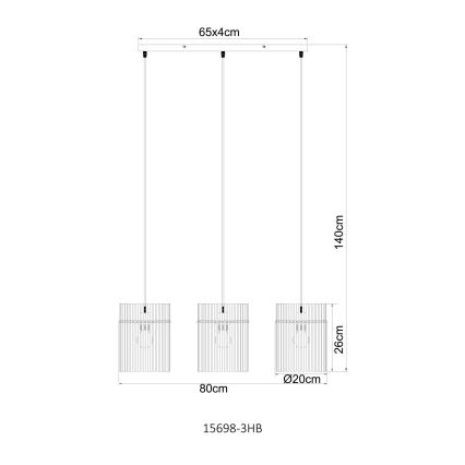 Globo - riippuvalaisin kaapelilla 3xE27/60W/230V