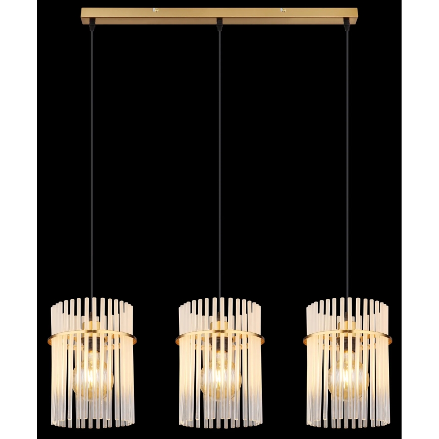 Globo - Kattokruunu johdossa 3xE27/60W/230V kulta