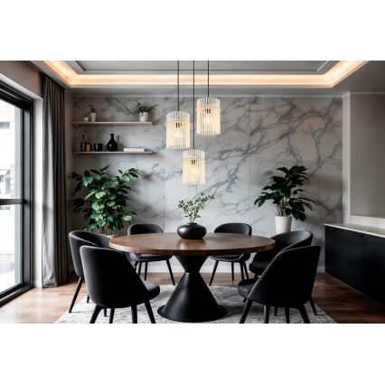 Globo - Riippuvalaisin vaijerilla 3xE27/60W/230V