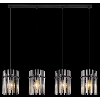 Globo - Kattokruunu johdossa 4xE27/60W/230V musta