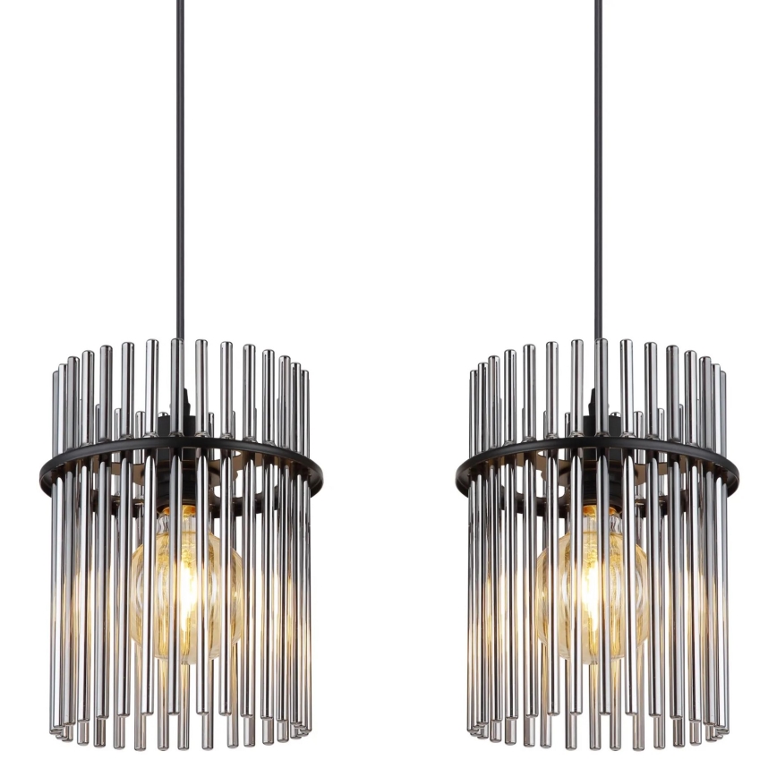 Globo - Kattokruunu johdossa 4xE27/60W/230V musta