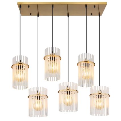 Globo - Kattokruunu vaijerilla 6xE27/60W/230V kullanvärinen