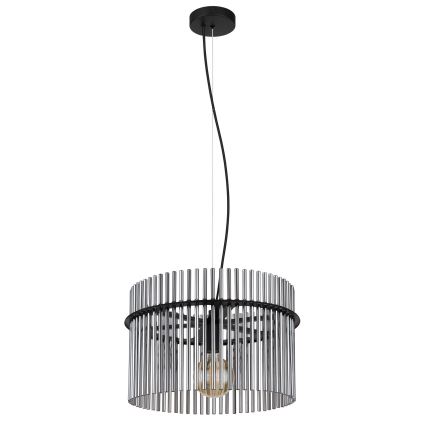 Globo - Kattokruunu johdossa 1xE27/60W/230V halkaisija 40 cm musta